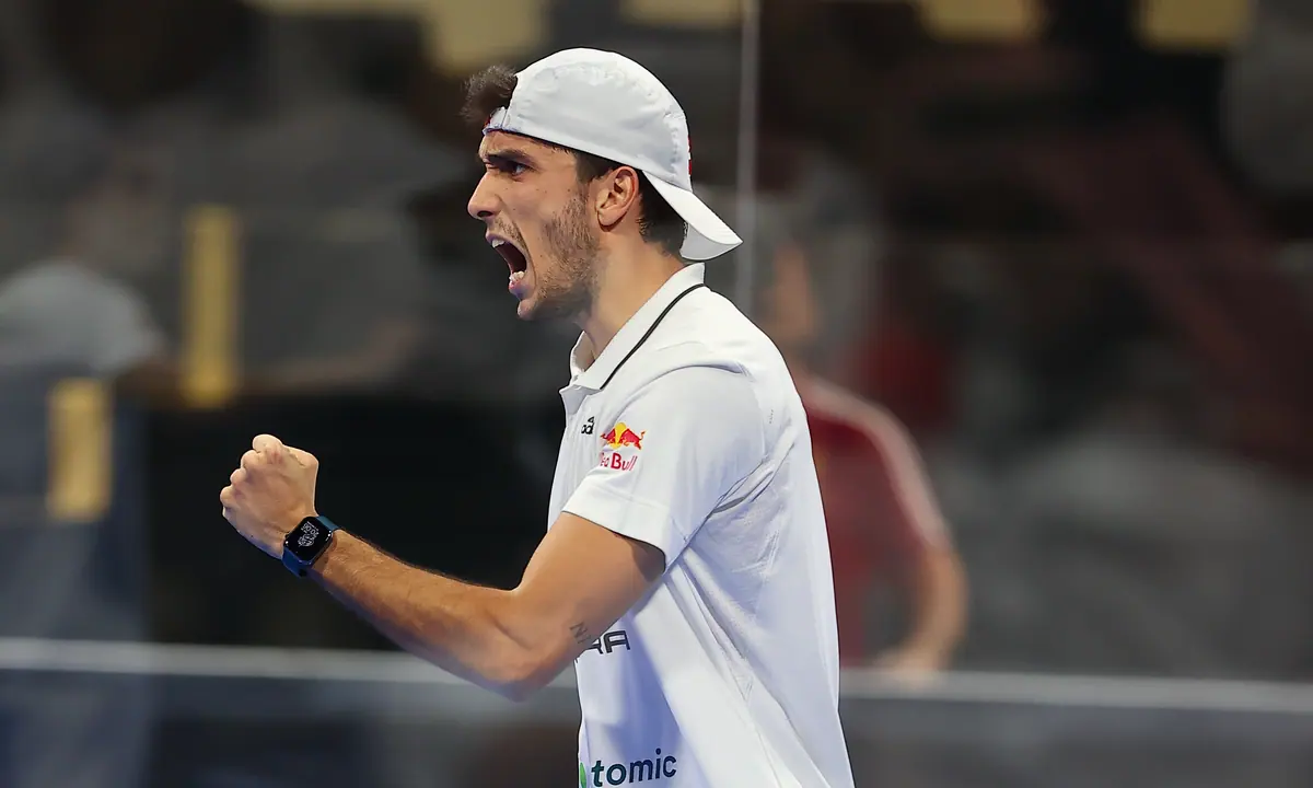 Padel player preparing for play in Kazakhstan