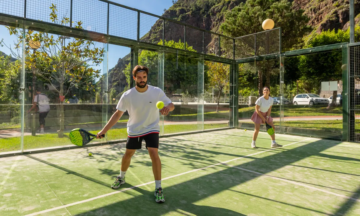 Corporate padel event with premium hospitality atmosphere